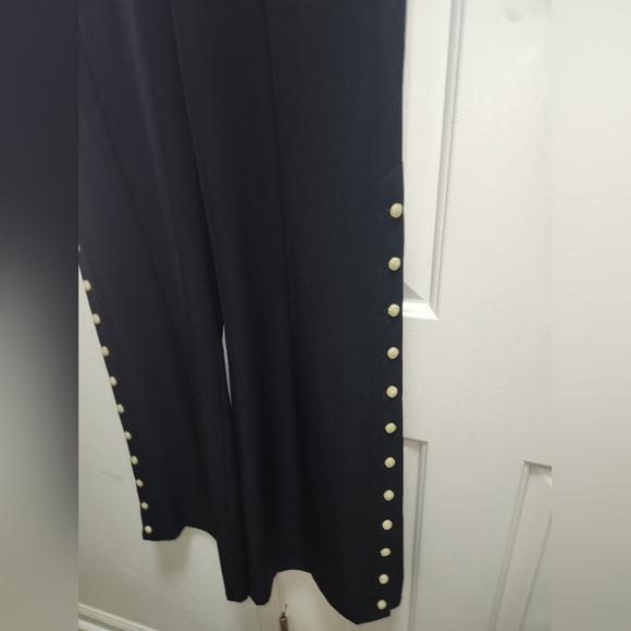 Anthropologie LEIFSDOTTIR Black Wide-Leg Pants with Button Detail SIZE 12 - Picture 4 of 9